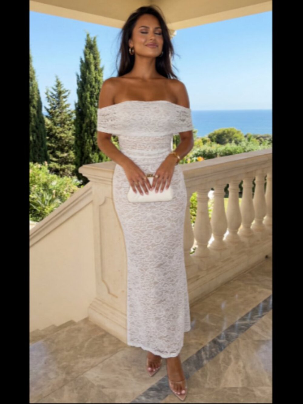 Emprada Lace White Dress Size S
